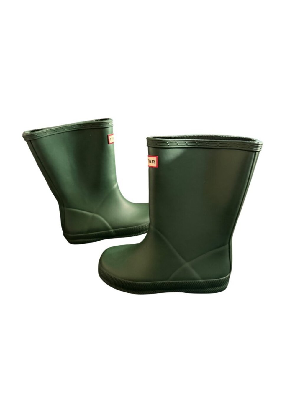 Hunter Kids Green Rubber Rain Boots Durable Waterproof Footwear Size 10